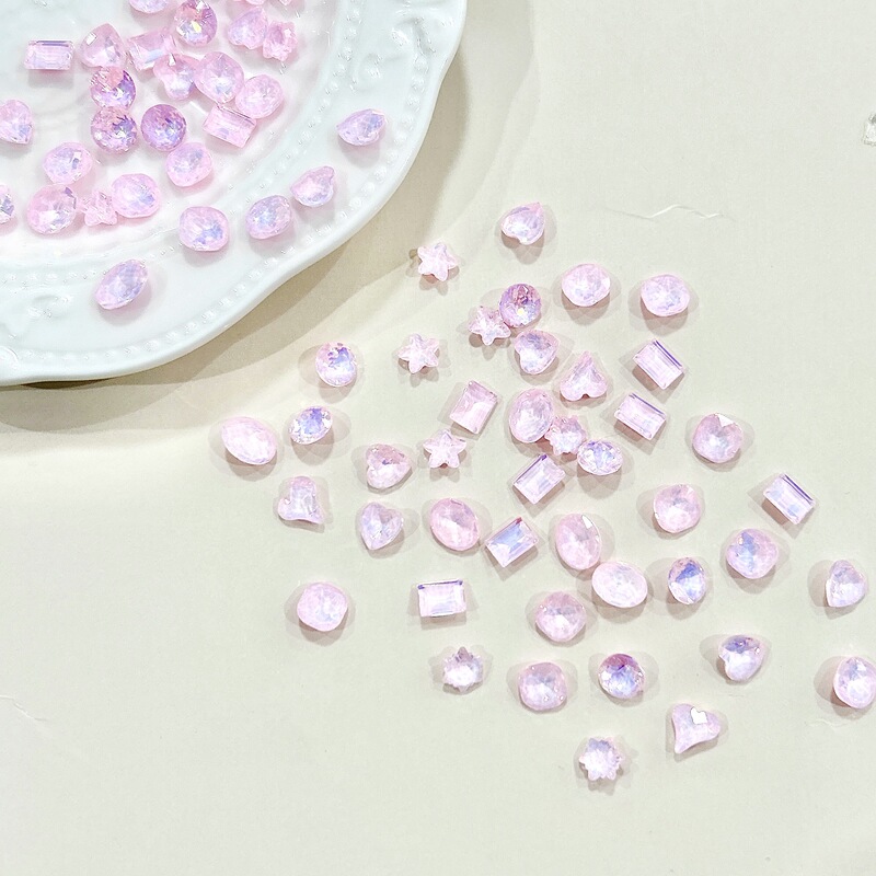 New Pink Aurora Diamond Nail Art Jewelry k9 Ice Flash Luxury Crystal Nail Decoration diy Handmade Accessories