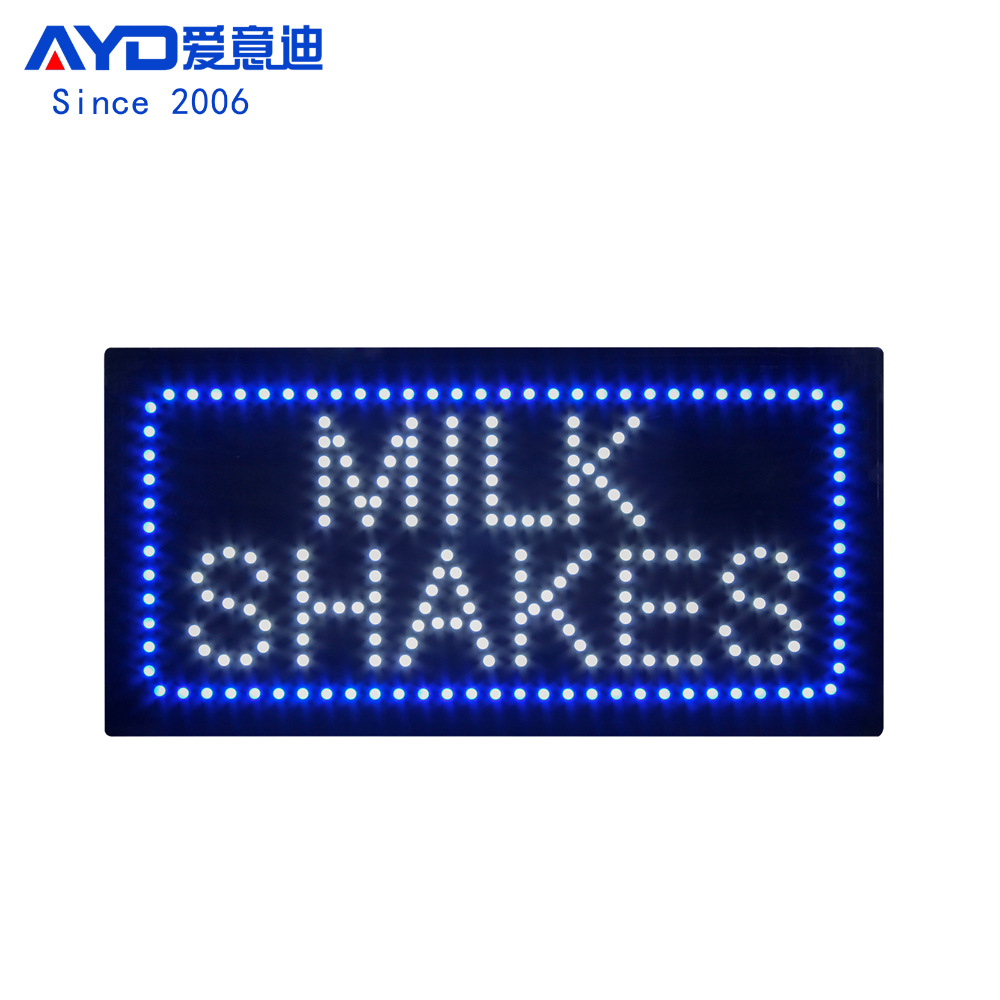 LED灯箱店铺标识灯牌奶昔定制 LED MILK SHACKES SIGNS 48x24cm