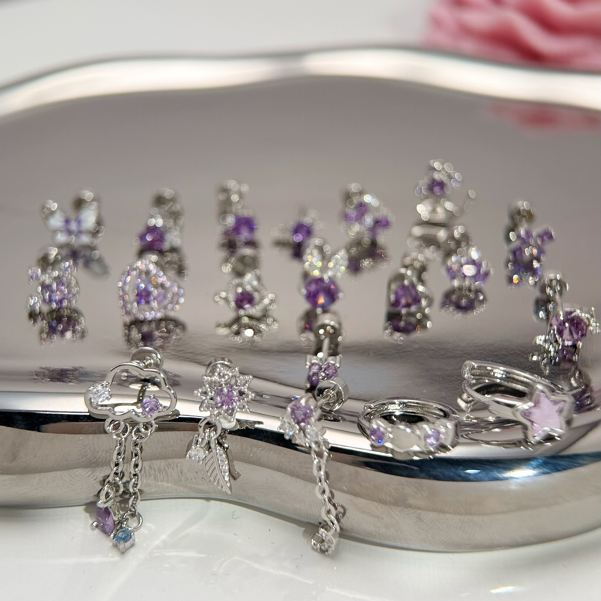 1 Piece Quantity Daily, Street Occasion 1 Piece Elegant Cross Heart Shape Plating Copper Zircon Earrings
