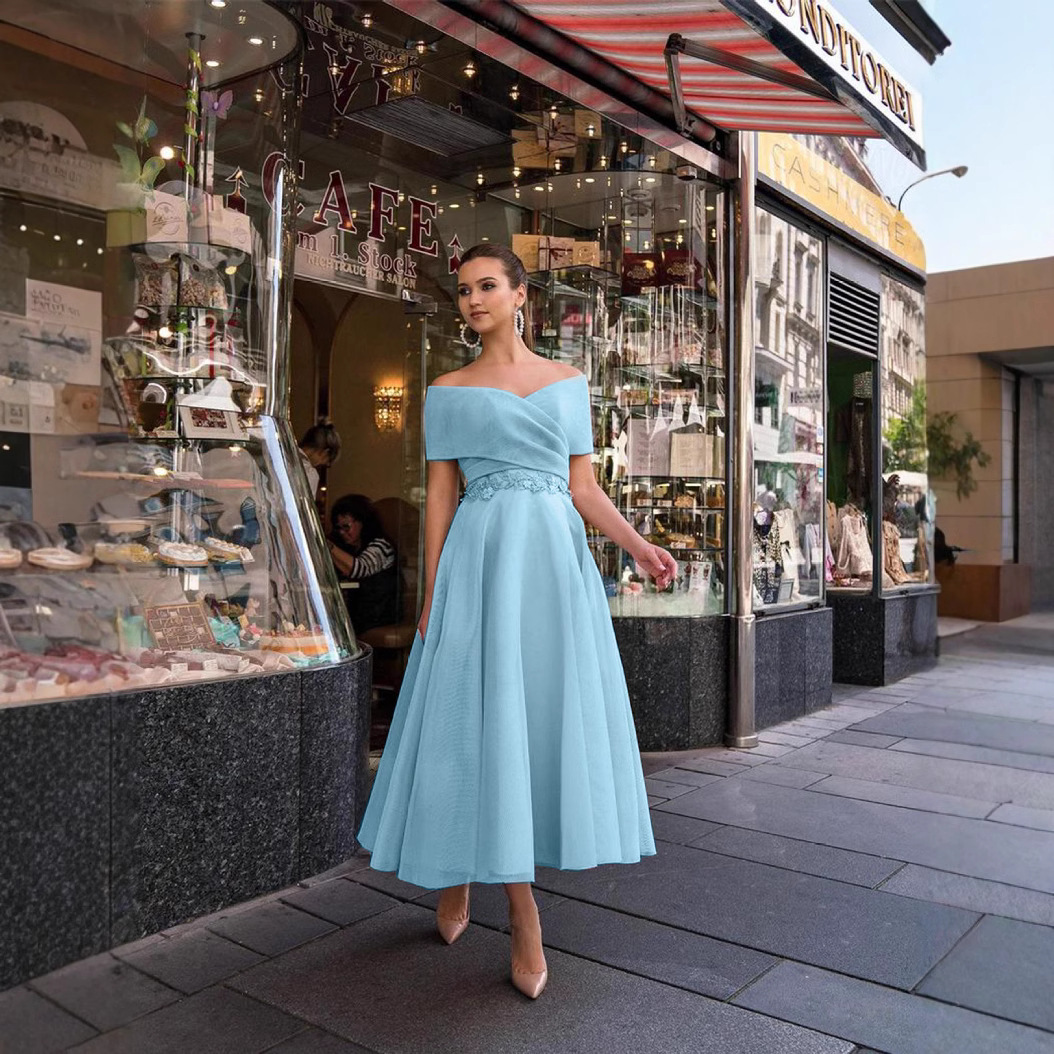 Primavera y verano europeo y americano Comercio exterior nueva ropa de mujer deseo Amazon nuevo Vestido de manga raglán color sólido vestido largo transfronterizo