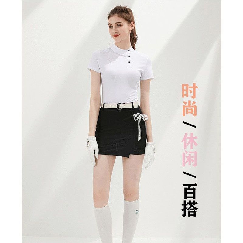 New Golf Breathable Women's Short-Sleeved T-Shirt Korean Style Golf Clothing Women's Sports Tops Quick-Drying Round Neck Jersey