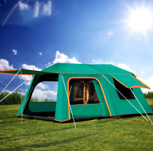 A generation of two-room one-hall full-automatic big tent outdoor camping two-room one-hall mobile villa aluminum pole tent
