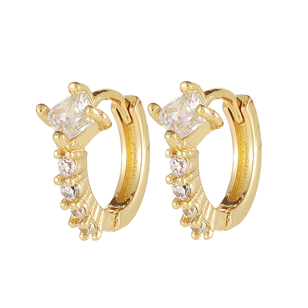 Fashion Water Droplets Copper Hoop Earrings Inlay Zircon Copper Earrings display picture 39