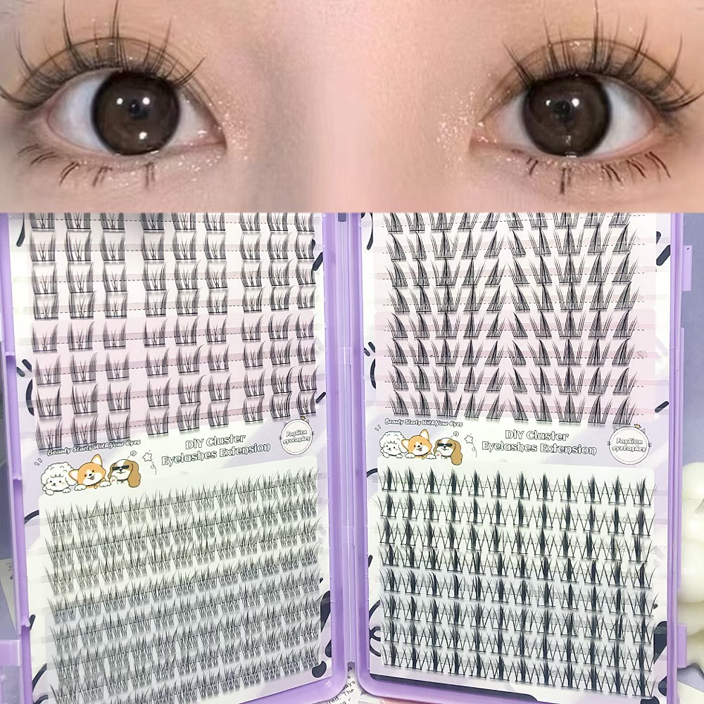 Serie de pestañas postizas transfronterizas Libro de pestañas de comercio exterior Pestañas postizas en inglés completas Pestañas postizas de gran capacidad, pelo segmentado de un solo racimo