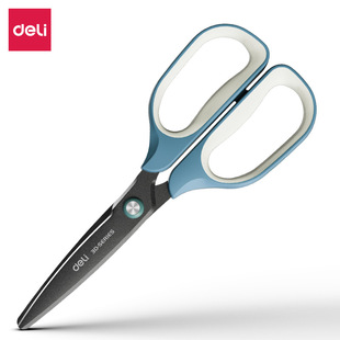 Deli TJ109 scissors 3D Teflon labor-saving scissors stainless steel office household scissors handmade scissors wholesale
