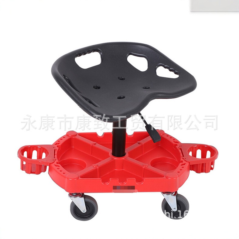 車輪付きワークショップスツールガレージワークベンチツールトレイ付きメカニカルチェア高さ調節可能360 °   ROTATION|undefined