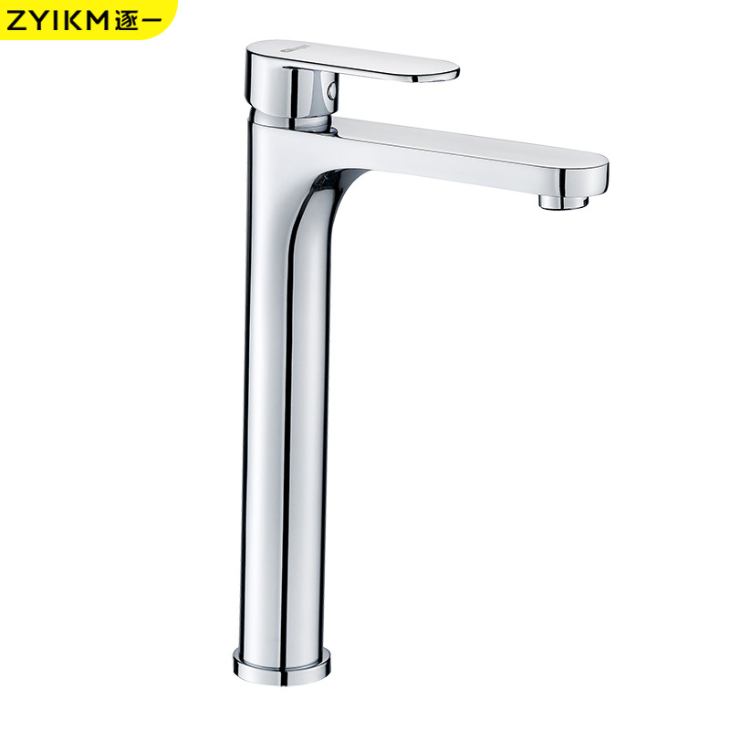 Grifo de lavabo doméstico frío y caliente de cobre elevado transfronterizo, baño, lavabo frío y caliente, grifo de lavabo