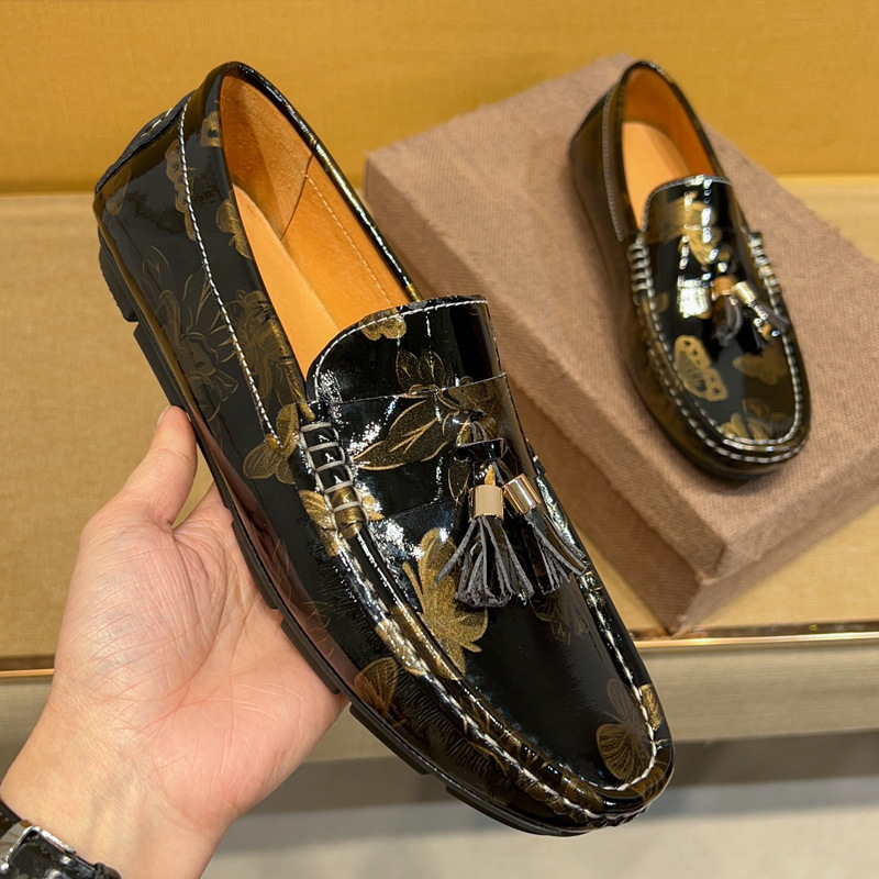 Mark Gucci Luxury Men's Shoes 2025 New Patent Leather Glossy Classy British Business Leather Shoes Casual Beanie Shoes Mark Gucci Luxury Men's Shoes 2025 New Patent Leather Glossy Classy British Business Leather Shoes Casual Beanie Shoes