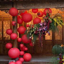 纸灯笼结婚装饰小灯笼挂饰婚庆红色吊灯罩中式传统婚礼节日喜字灯