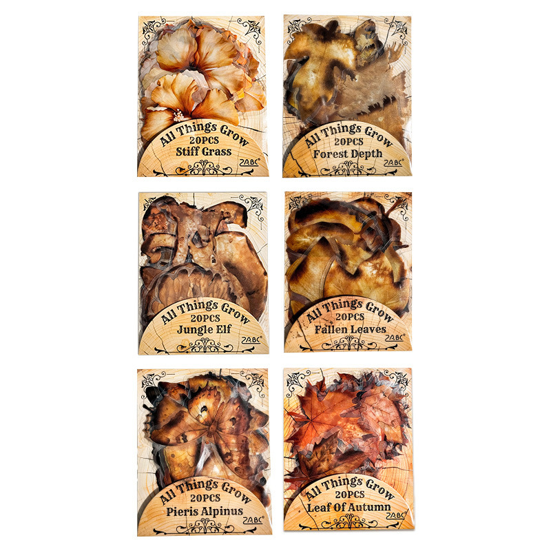 Todas las cosas crecen serie transparente impermeable pet pegatinas de tela de mano bolsas diy material de decoración de plantas pegatinas de papelería animal