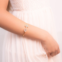 跨境欧美新娘水滴手镯 礼服婚纱饰品百搭水晶手链手饰女 Bracelet