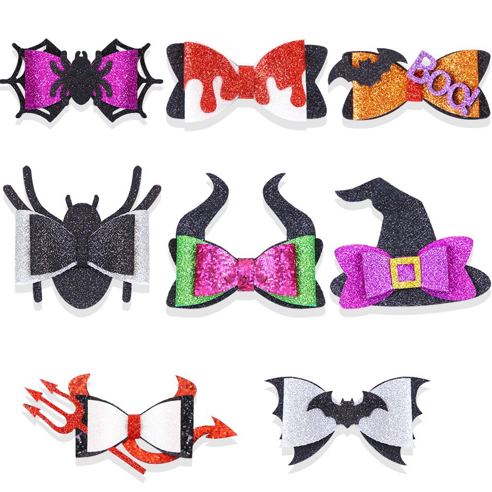 Nuevo Halloween mascotas pinzas de cabello perro parodia tocado gato fantasma fiesta decoración murciélago araña pinzas de boca de pato