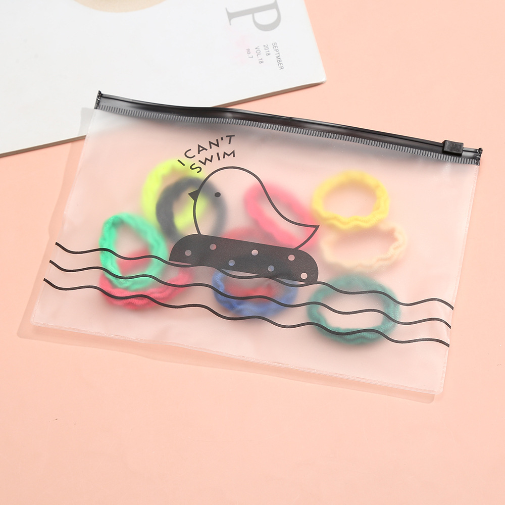 Transfronterizo creativo de dibujos animados de pollo translúcido anillo de molienda bolsa de viaje bolsa de almacenamiento portátil banda de goma ropa interior bolsa de cremallera