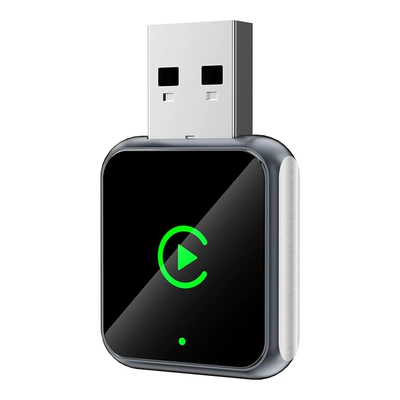 Best-selling 2-in-1 car-machine connectivity box Android Auto wireless carplay adapter smart carplay box (Simsiz CarPlay və Android Auto) - q1bi-gray-double-high-edge-metalglass-android-auto-2-in-1-carplay-box-only-suitable-for-overseas-systems
