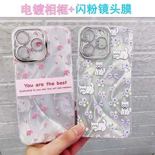 羽纱手机壳适用vivo x500卡通oppo reno16华为mate90带闪粉镜头膜