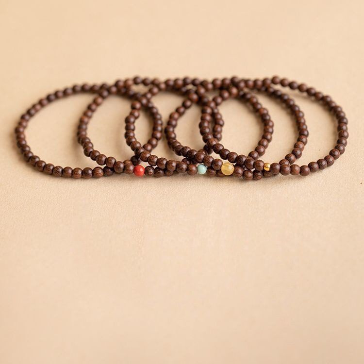 Wooden Bracelets for Girls and Couples, Simple Bracelets, Chinese Style Buddhist Beads, Ethnic Style Prayer Beads for Women