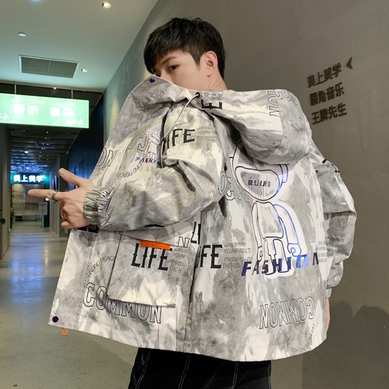cket Men S Spring New Loose All Match Clothes Trendy Brand Autumn And Winter Boys Trend Stitching Stand Collar_voghion.com