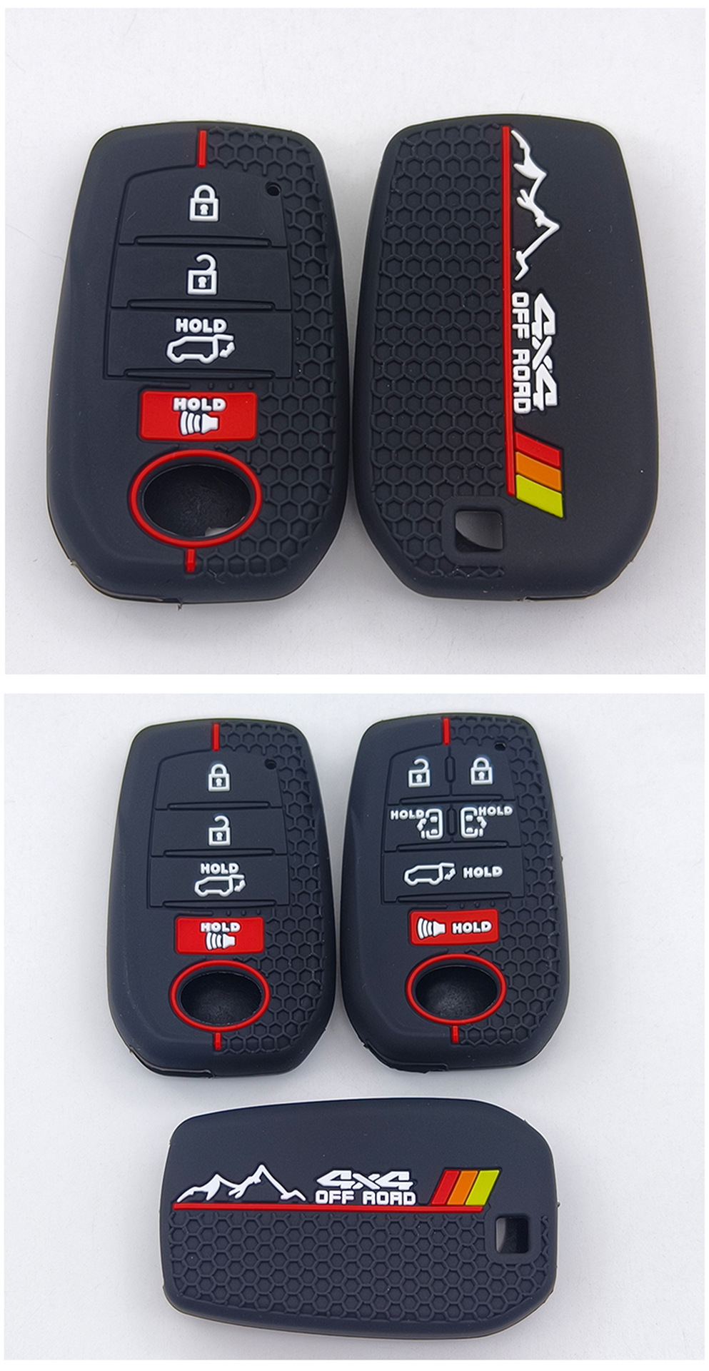 Honeycomb Pattern Suitable for Toyota Land Cruiser, Sequoia, Sienna, Tacoma 46-Key Silicone Key Protective Cover