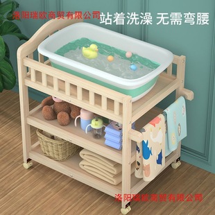 Newborn Solid Wood Baby Changing Table Baby Care Table Touch Table Multi-Functional Splicing Removable Changing Table