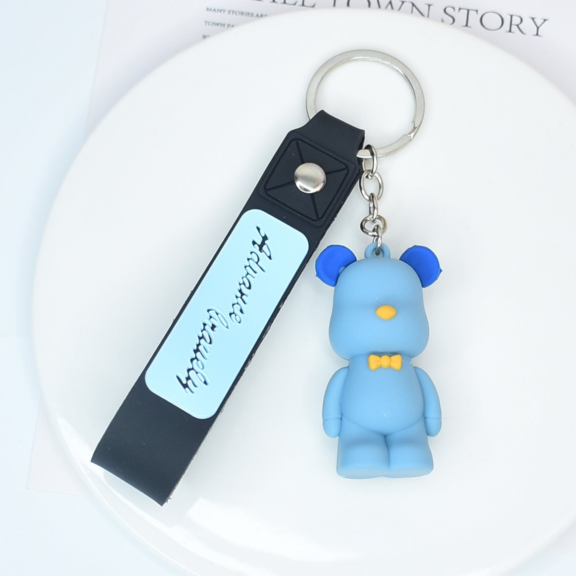 라이트 블루 가죽 로프