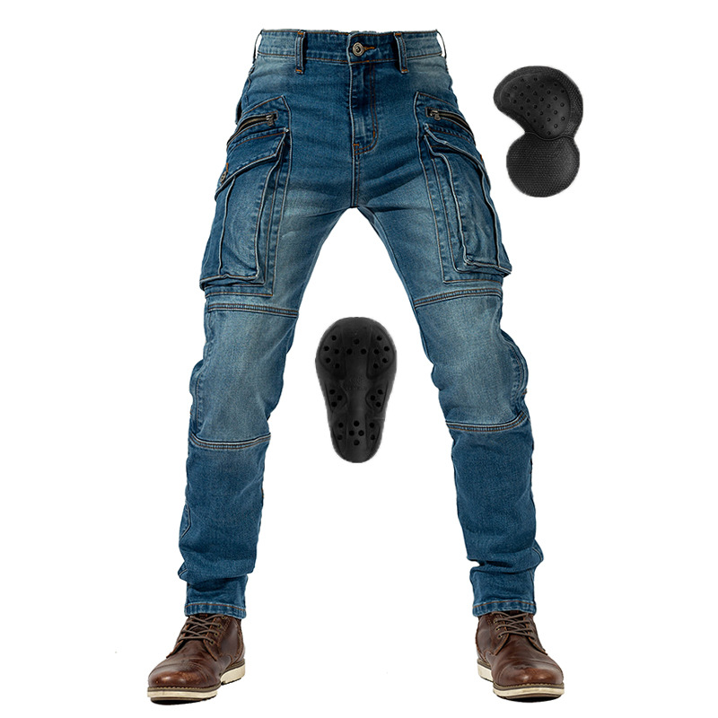 motorcycle Pants  Four seasons pocket Jeans work clothes locomotive racing leisure time Self cultivation High elasticity