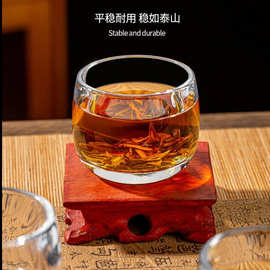 【8只装】加厚扳指杯家用透明主人杯创意加厚茶杯酒杯水杯玻璃杯