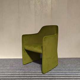 意式极简设计师休闲椅客厅酒店接待侘寂风皇冠椅ins沙发椅洽谈椅