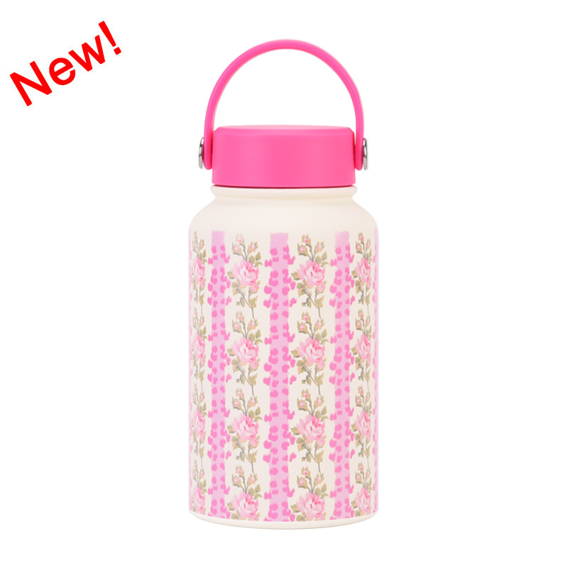 Nueva transfronteriza 650ml taza de vacío de boca ancha portátil de vacío niños estudiante deportes hervidor de agua de impresión al aire libre taza