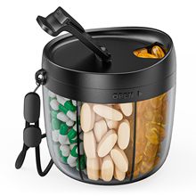 CNC注塑加工现货亚马逊爆款大容量每周7日7格层药盒防水便携药丸