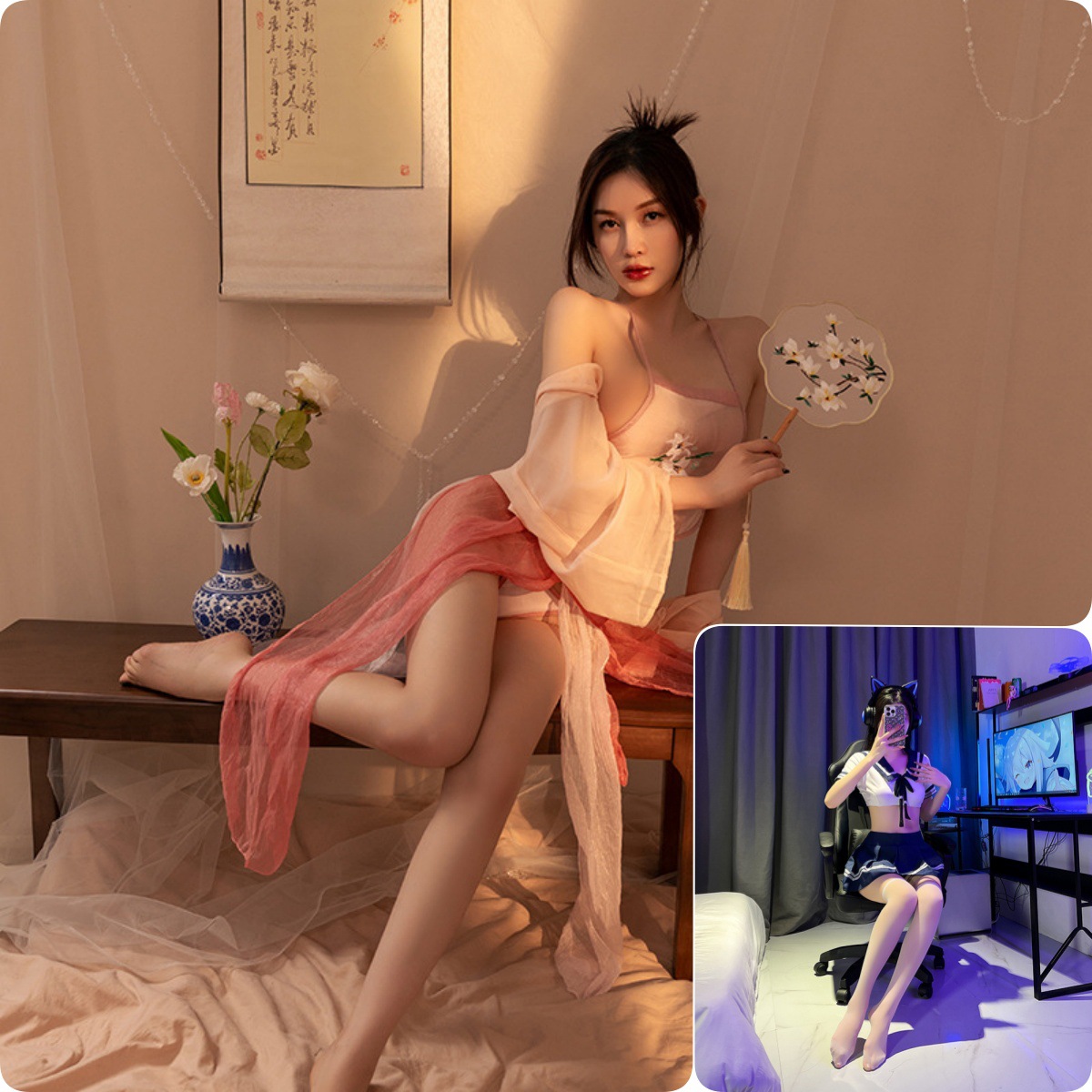다이빙 핑크 + 유니폼 슈트