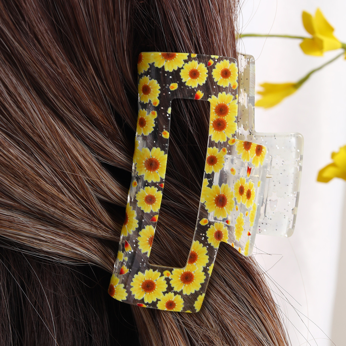 54g Weight Hair Claws Hair Accessories Type 1 Piece Quantity Daily Occasion Women's Simple Style Sunflower Acetic Acid Sheets Hair Claws
