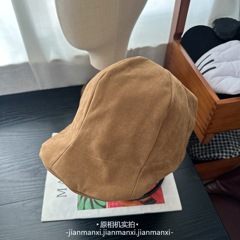 秋冬英伦麂皮绒文艺复古前进帽女古着风休闲贝雷帽子反戴画家帽|undefined