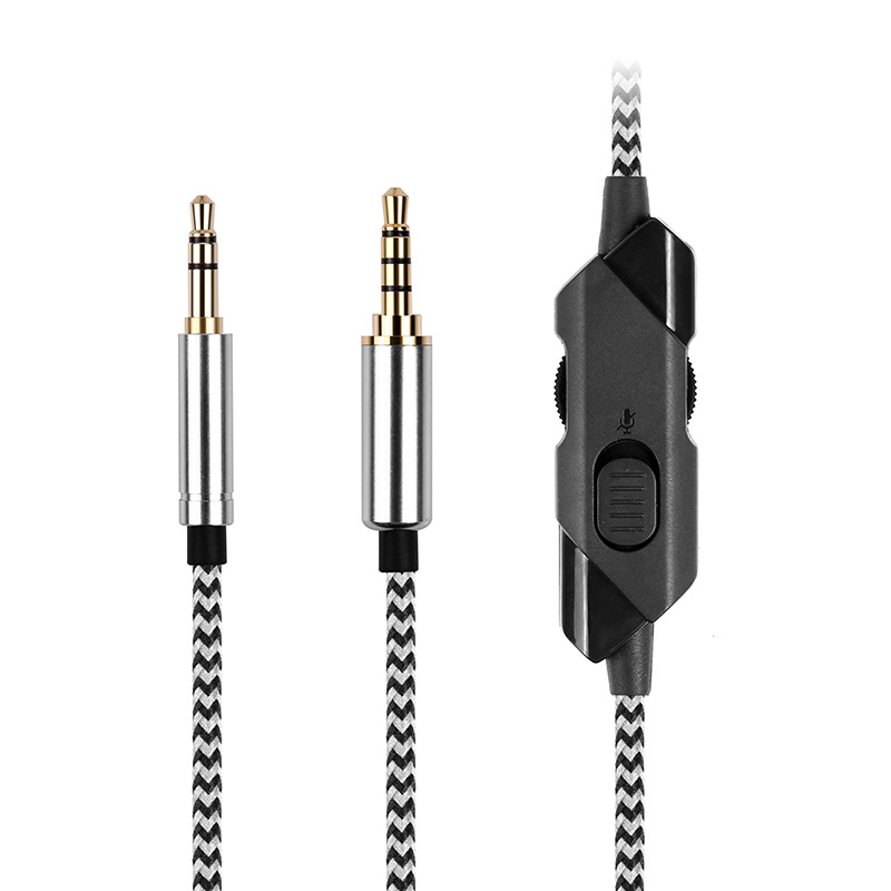 koceta 3.5mm对3.5mm电脑语音游戏音量调节麦克风耳机线1.5米