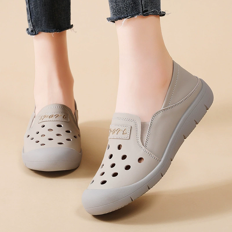 Один педаль кожаные маленькие кожаные туфли 2024 осень новые плоские туфли