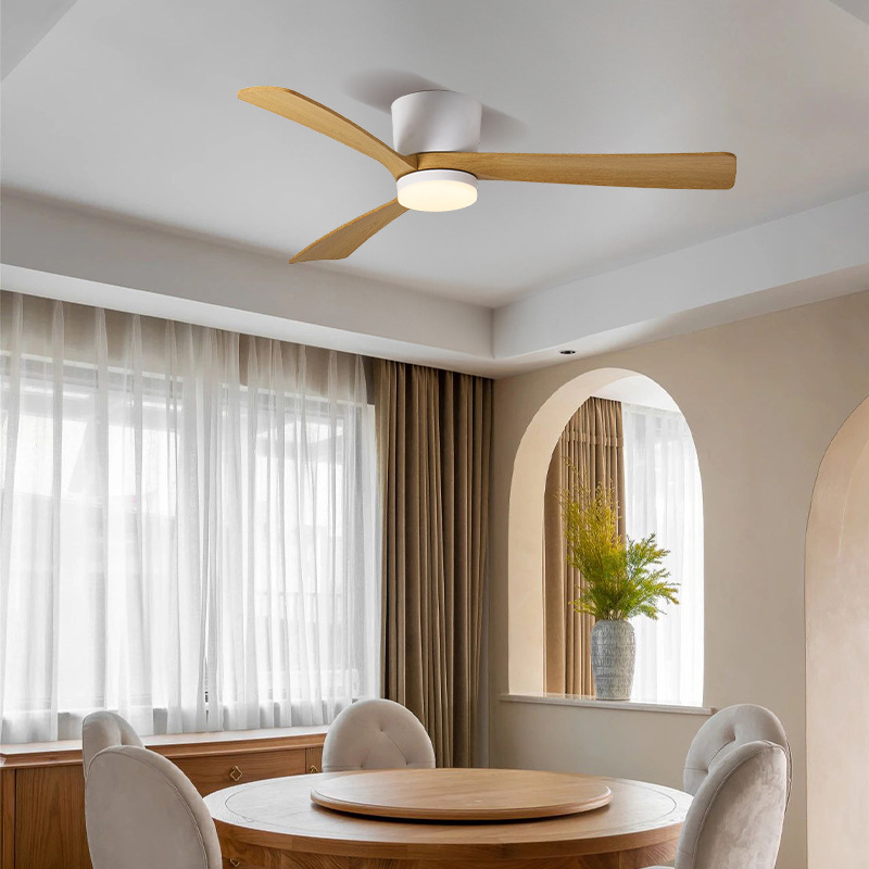 Ventilador de Techo Inverter con Luz, Metal, Acrílico y MDF, con Control Remoto, para Sala de Estar y Dormitorio