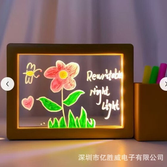 Cross-Border Creative DIY Tulip Acrylic Night Light, Photo Frame with Light, 3D Children's Day Gift, Eye Protection