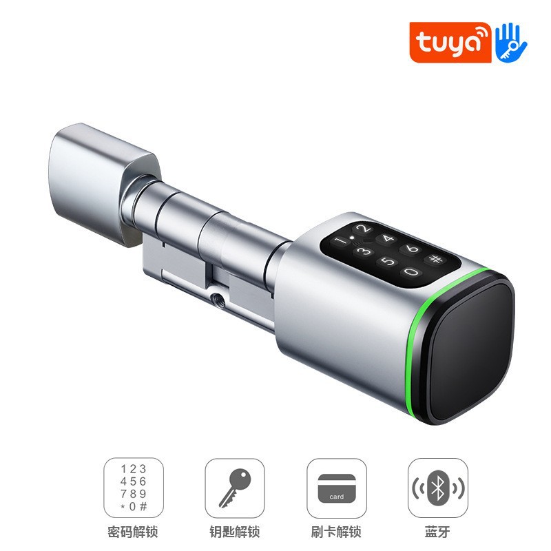 4-in-1 password Bluetooth lock (password+swipe+key+Bluetooth) -Silver