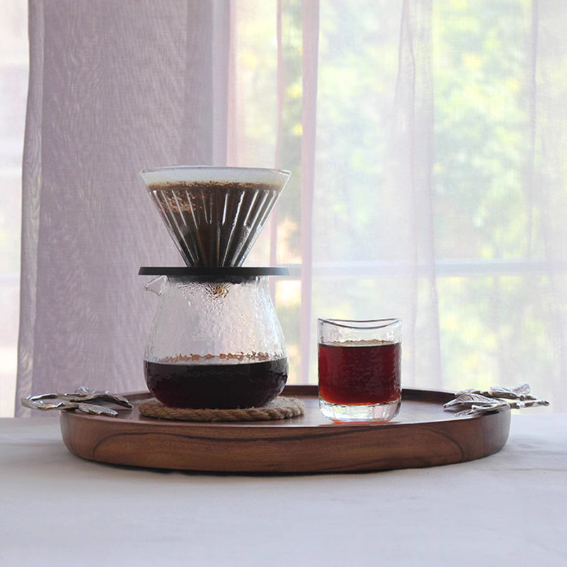 Bandeja de almacenamiento de tazón de fruta de madera Bandeja de té redonda china Decoración del hogar personalizada retro Decoración suave Accesorios transfronterizos