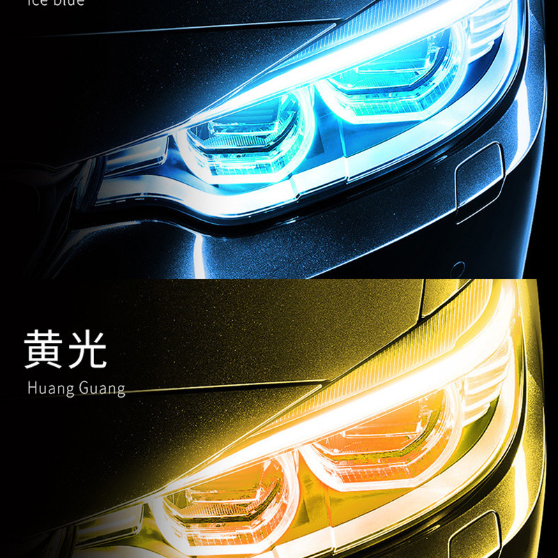 lámpara de flujo de luz diaria y luz de dirección de flujo de agua modificada barra de guía de luz universal lámpara de decoración de automóviles led barra de luz superbrillante image 6