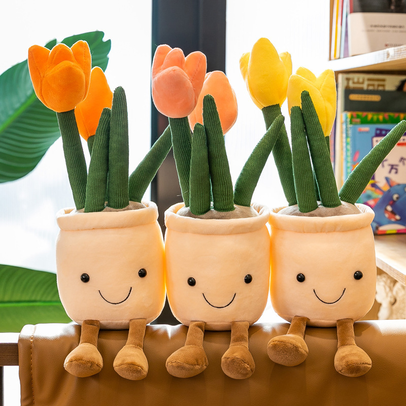 Tulipán flor peluche simulación suculenta muñeca muñeca librería decoración interior decoración pequeño regalo
