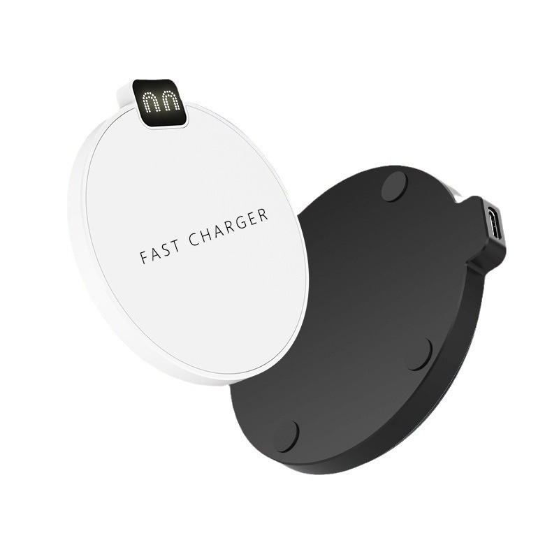 Mini disco con logotipo transfronterizo, carga inalámbrica compacta, adecuada para Apple, computadora de escritorio para el hogar, luz nocturna, carga inalámbrica para teléfono móvil