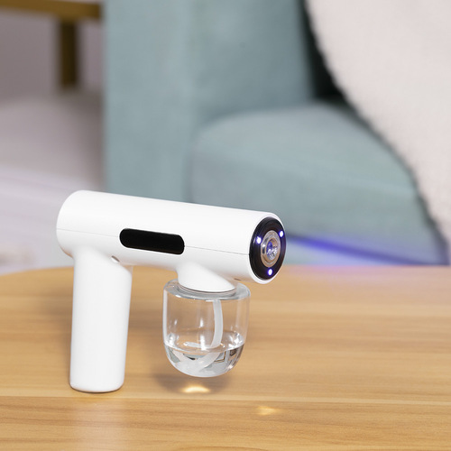 Ultraviolet Blue Light Disinfection Gun, Wireless, Rechargeable, Alcohol-Fueled Portable Handheld Electric Blue Light Atomizer Disinfection Device