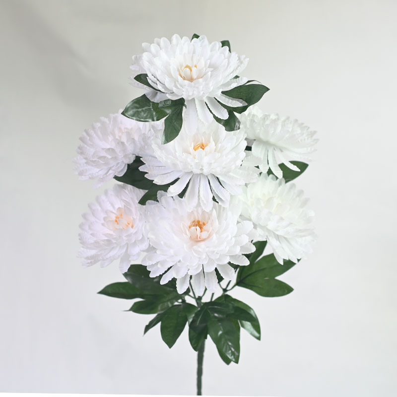 Fábrica mayorista de simulación de 7 flores ricas y lujosas flores simuladas decoración floral paisajismo simulación flores falsas flores flores falsas flores flores falsas flores de crisantemo