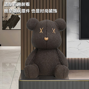 Trendy Violent Bear Money Box Floor Decorative Ornament for Living Room Tv Cabinet Wine Cabinet Entryway New House Housewarming Gift