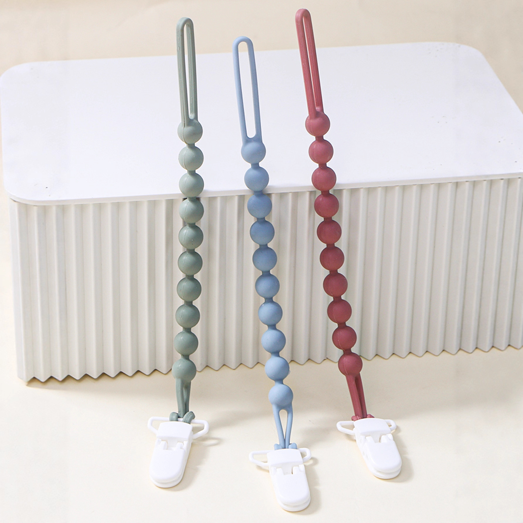 Amazon's New Pacifier Anti-Drop Chain Kidsren's Food-Grade Silicone Soothing Chain Baby Teething Teether Lanyard Set