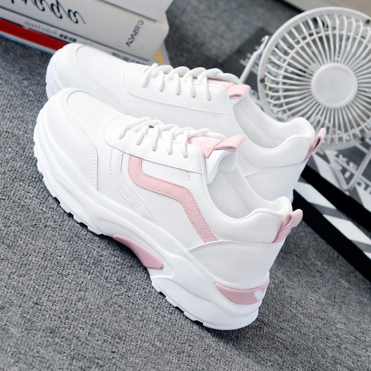 White cute autumn fashionable sneakers for leisure platform
