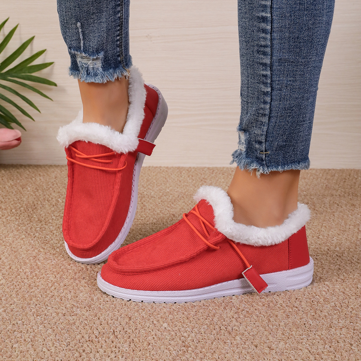 New thick sole wool mouth snow boots women plus cashmere warm large size cotton shoes_voghion.com