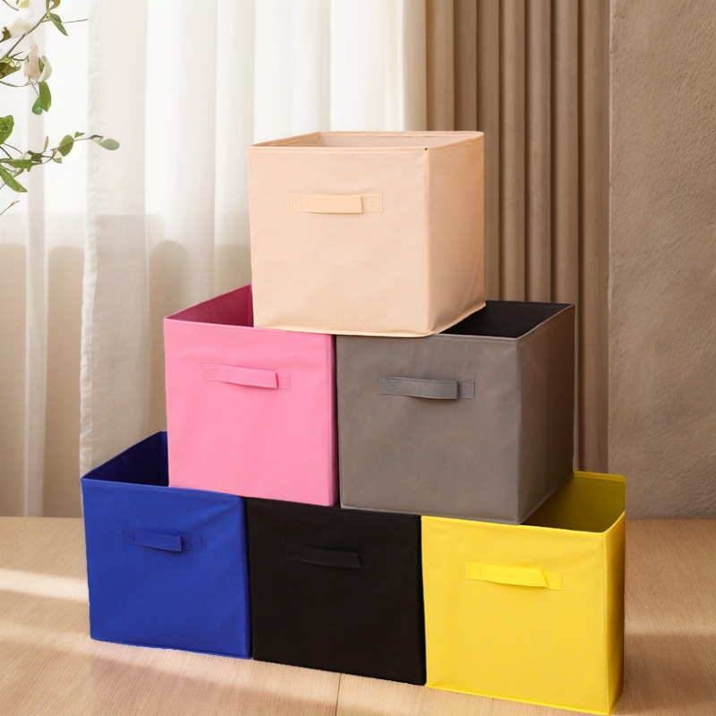 Cross-Border Fabric Storage Box, Dust-Proof Wardrobe Storage Box, Foldable Storage Box for Underwear, Desktop Storage Box, Toy Storage Basket
