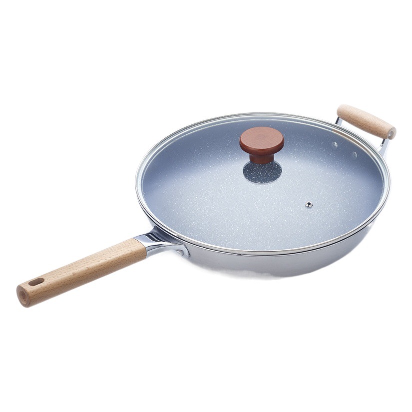 Olla cóncava para Cocina de Inducción, olla antiadherente de piedra médica, olla comercial especial, wok, olla de acero inoxidable, olla de fondo redondo