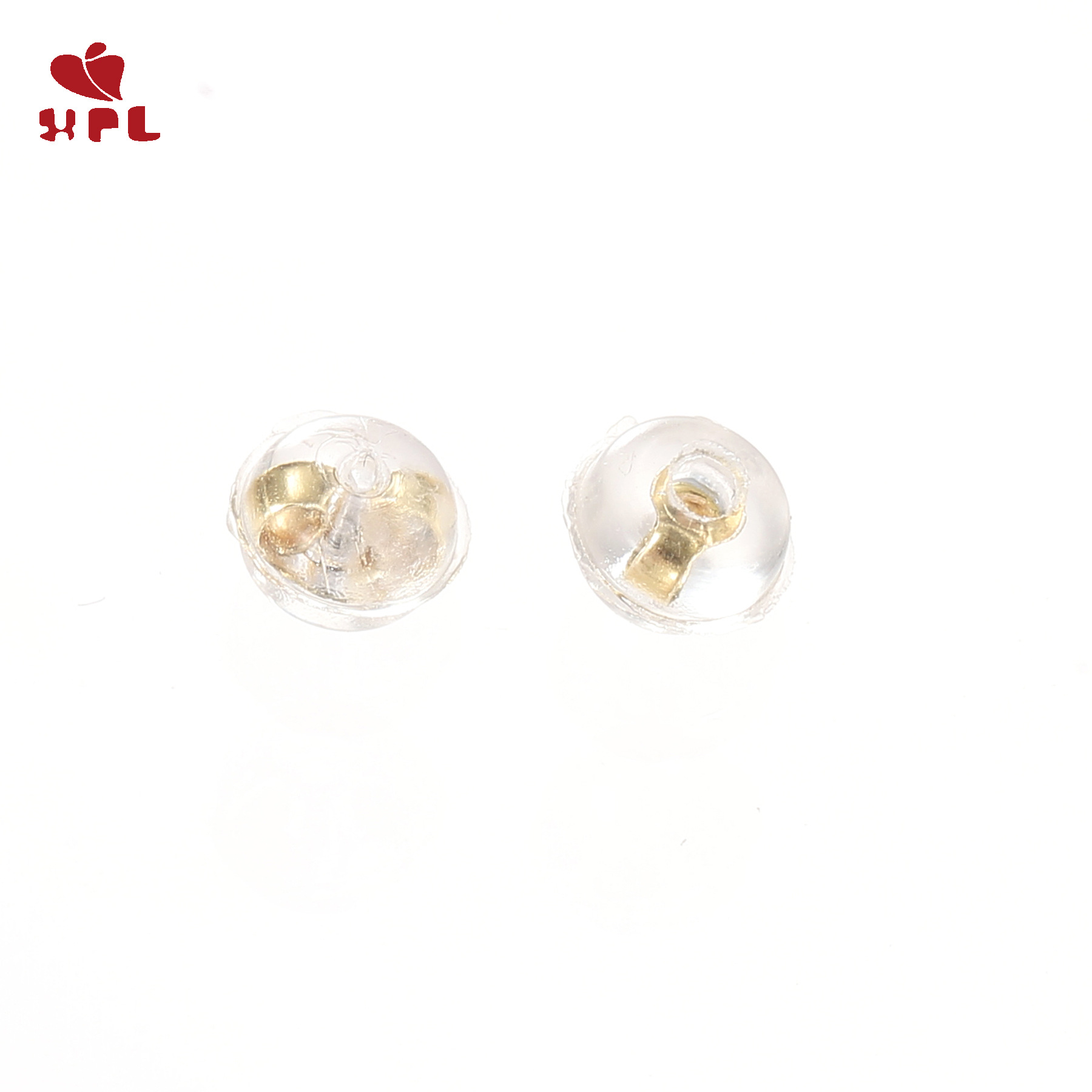 S925 plata esterlina tapones para los oídos hamburguesa en forma de corazón semicírculo transparente de silicona tapones para los oídos al por mayor DIY accesorios de plata esterlina pendientes